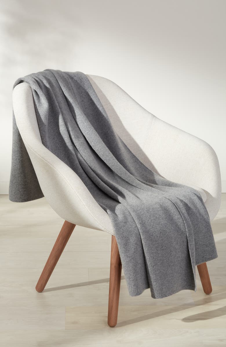 Nordstrom Cashmere Throw Blanket, Alternate, color, Grey Onyx