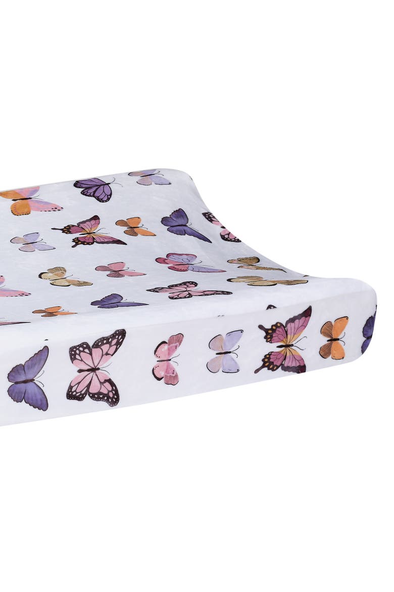 Butterfly Dreams Soft/Cozy Fleece Changing Pad Cover, Alternate, color, White