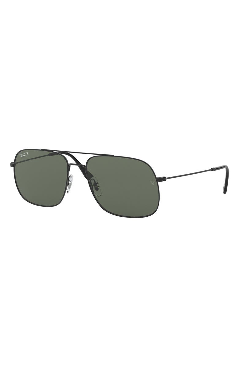 Ray-Ban 59mm Polarized Pilot Sunglasses, Alternate, color,