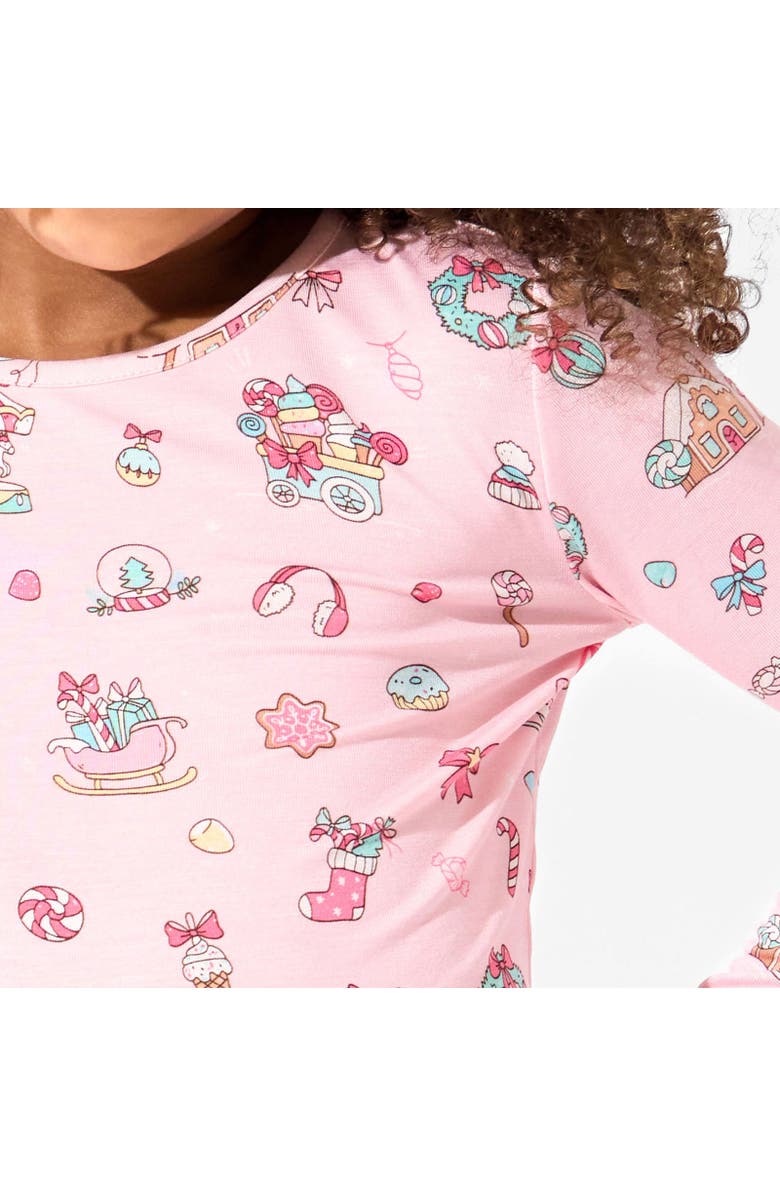 Bellabu Bear Kids' Candy Cane Lane Set of 2 Piece Pajamas, Alternate, color, Candy Cane Lane