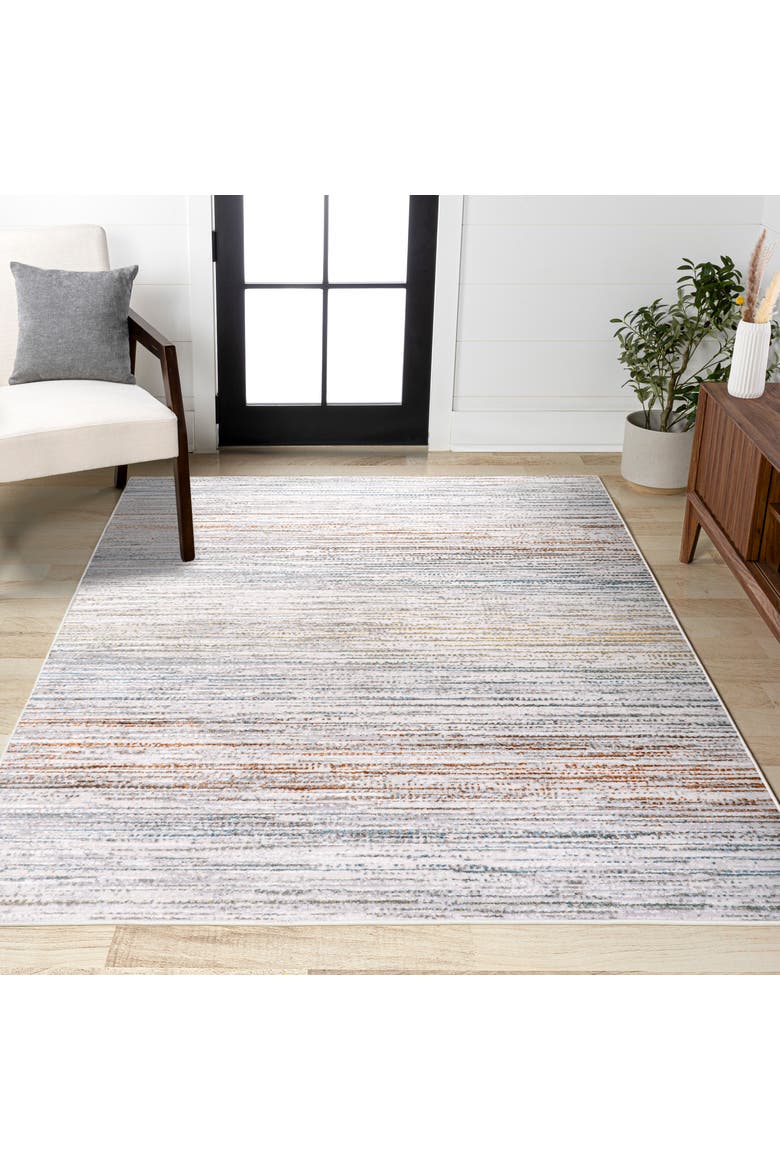 Lotus Modern Persian Floral Area Rug, Alternate, color, Gray/Blue/Orange