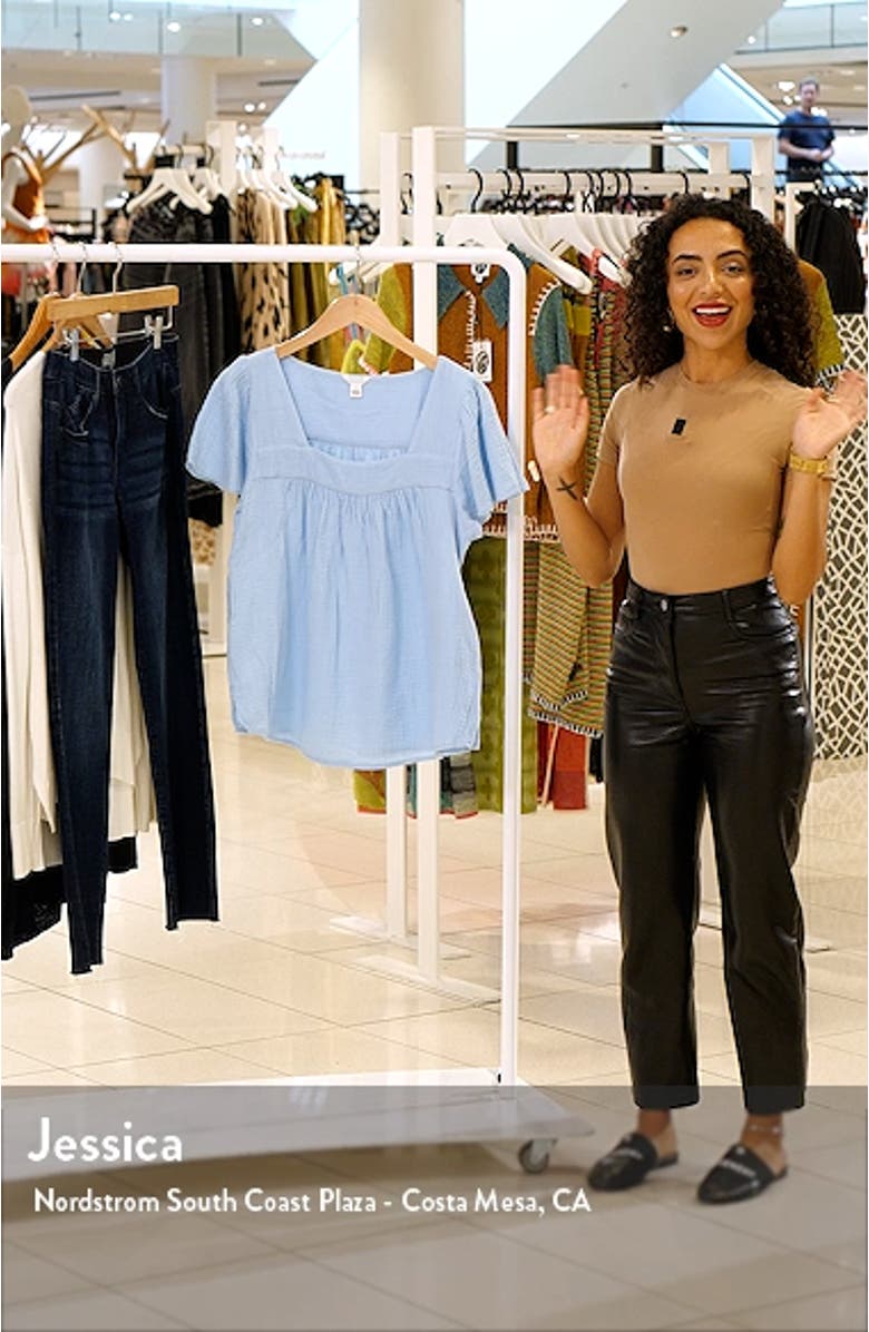 Caslon Square Neck Cotton Blouse, sales video thumbnail