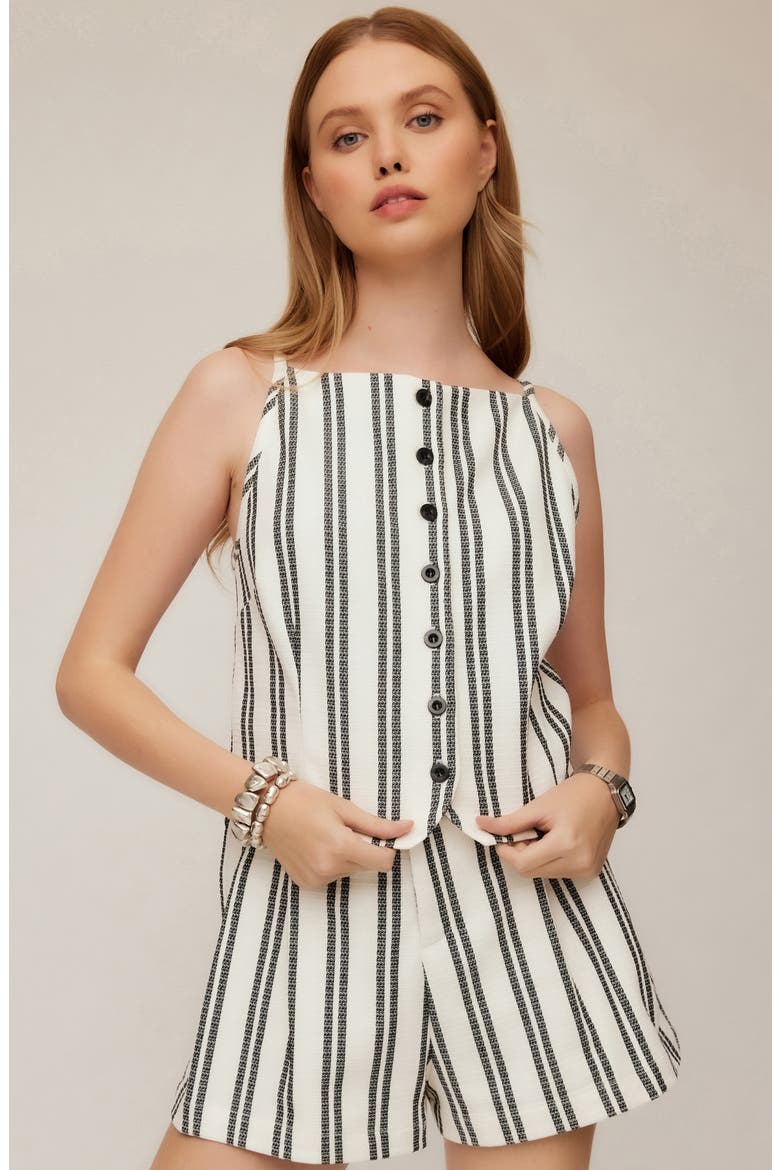 Elis Stripe Cotton Button-Up Top, Alternate, color, STRIPE