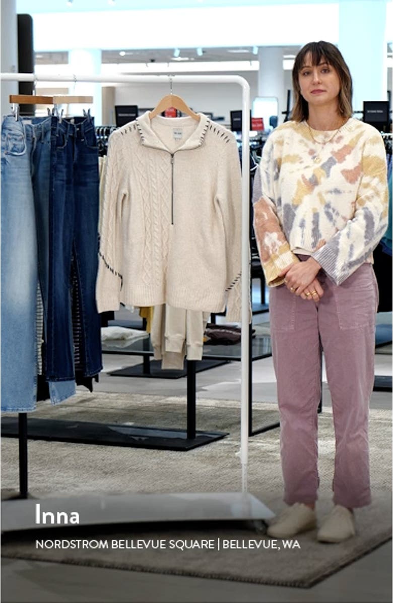 Placed Cable Half Zip Sweater, sales video thumbnail