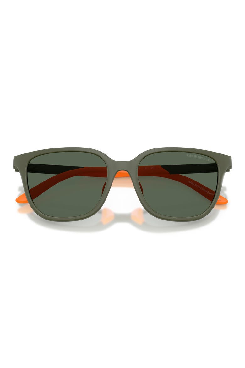 49mm Pillow Sunglasses, Alternate, color, MATTE GREEN / DARK GREEN