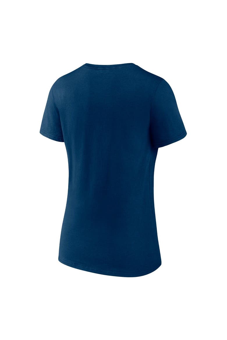 Women's Fanatics Branded Deep Sea Blue Seattle Kraken Authentic Pro Core Collection Secondary Logo V-Neck T-Shirt, Alternate, color, Navy