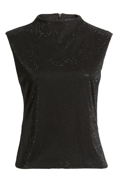 Mango Rhinestone Sleeveless Knit Top In Black
