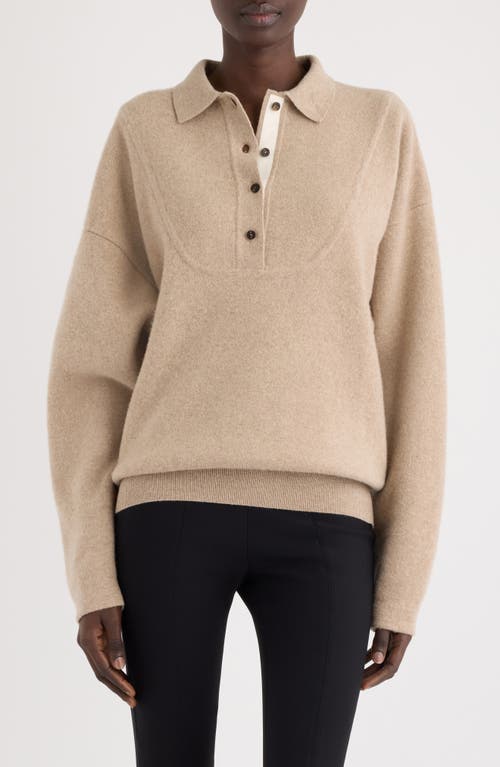 Jacquemus La Maille Vareuse Pallone Merino Wool & Cashmere Polo Sweater In Neutral