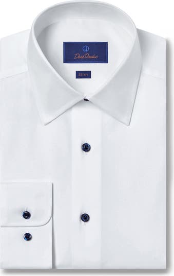 Slim Fit Solid Twill Dress Shirt