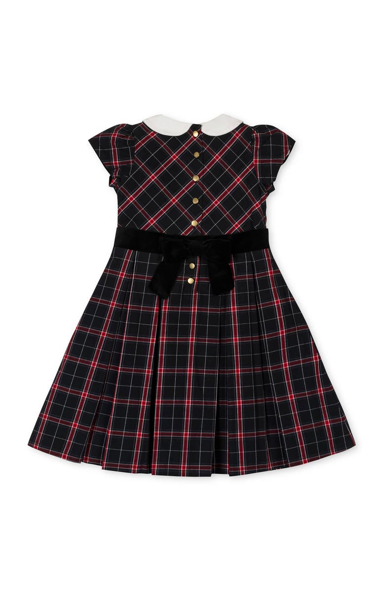 Hope & Henry Kids' Organic Stretch Poplin Peter Pan Collar Dress with Velveteen, Alternate, color, Black Ballet Plaid