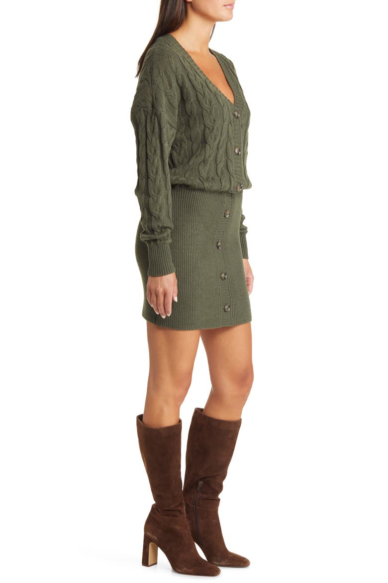 Long Sleeve Sweater Dress, Alternate, color, DEEP OLIVE