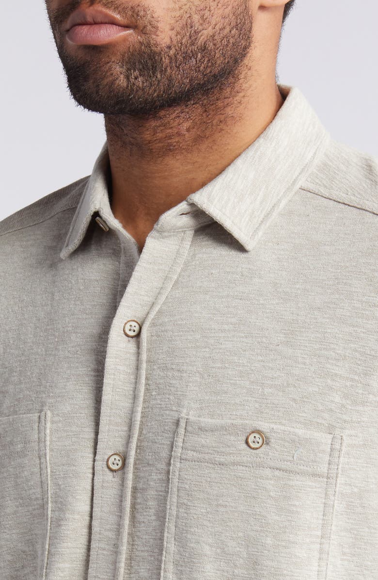 Johnston & Murphy Short Sleeve Knit Button-Up Shirt, Alternate, color, 