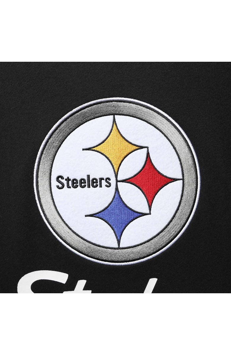 Mitchell & Ness Men's Mitchell & Ness Black Pittsburgh Steelers Home Advantage Raglan Short Sleeve Pullover Hoodie, Alternate, color,