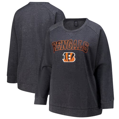 Profile Fanatics Charcoal Cincinnati Bengals Acid Wash Raglan Pullover Sweatshirt
