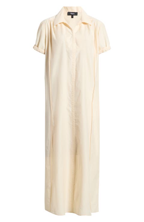 Gathered Polo Midi Dress
