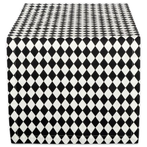 Harlequin Print Table Runner Black/ Cream