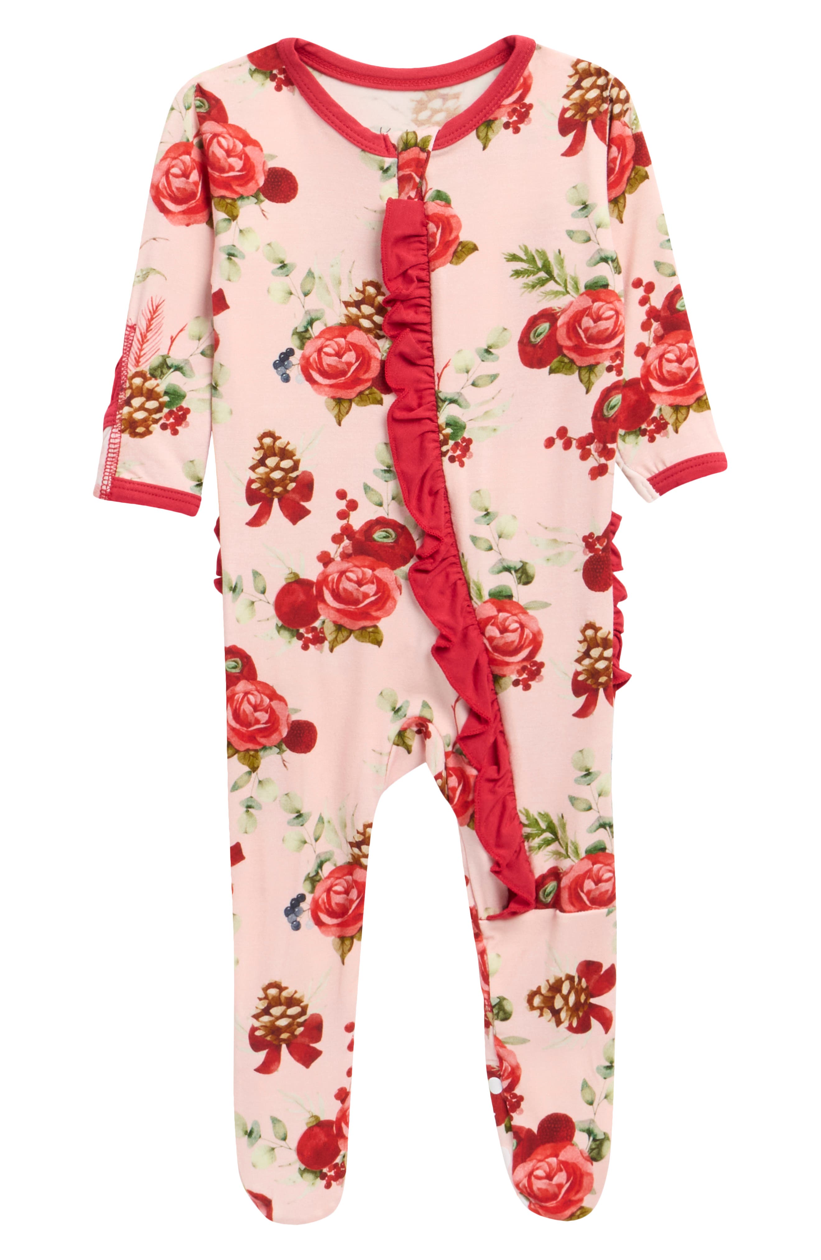 Kickee Pants Babies'  Kids' Ruffle Zip Footie In White