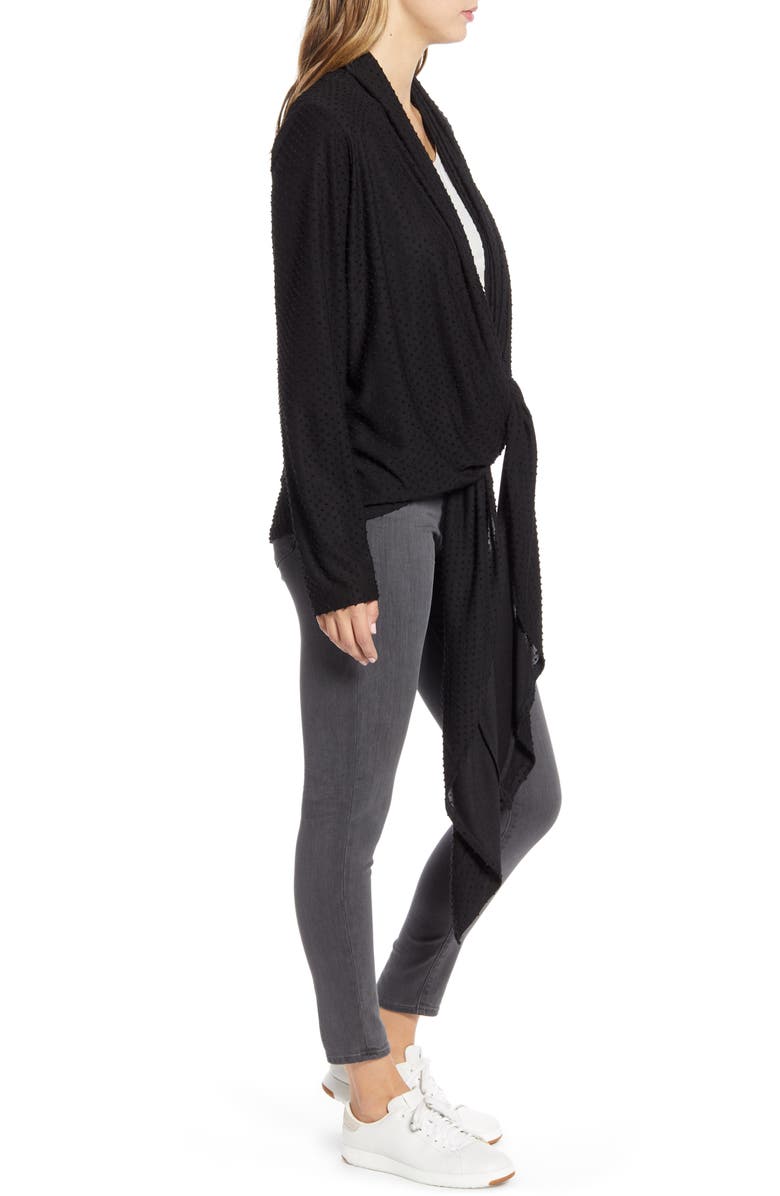 Loveappella Drape Tie Front Cardigan, Alternate, color,