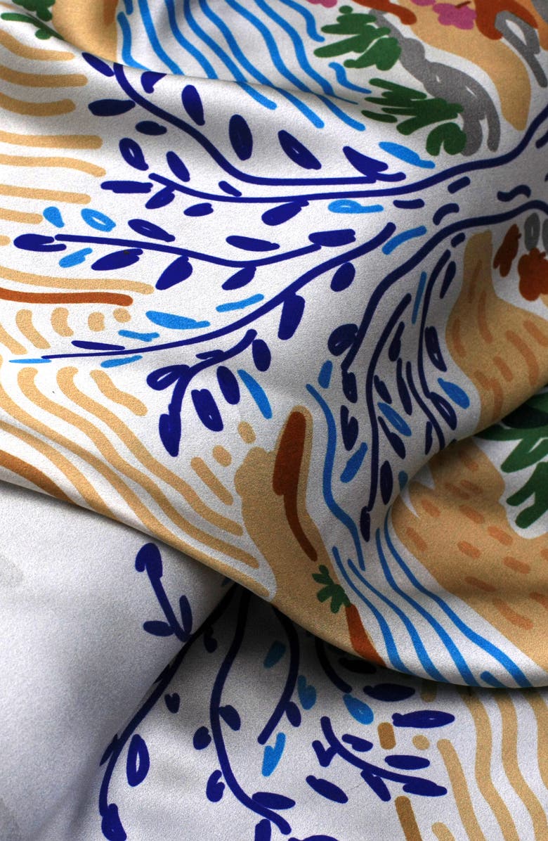 Jessie Zhao New York Silk Bandana Of After Sunset, Alternate, color, Grey