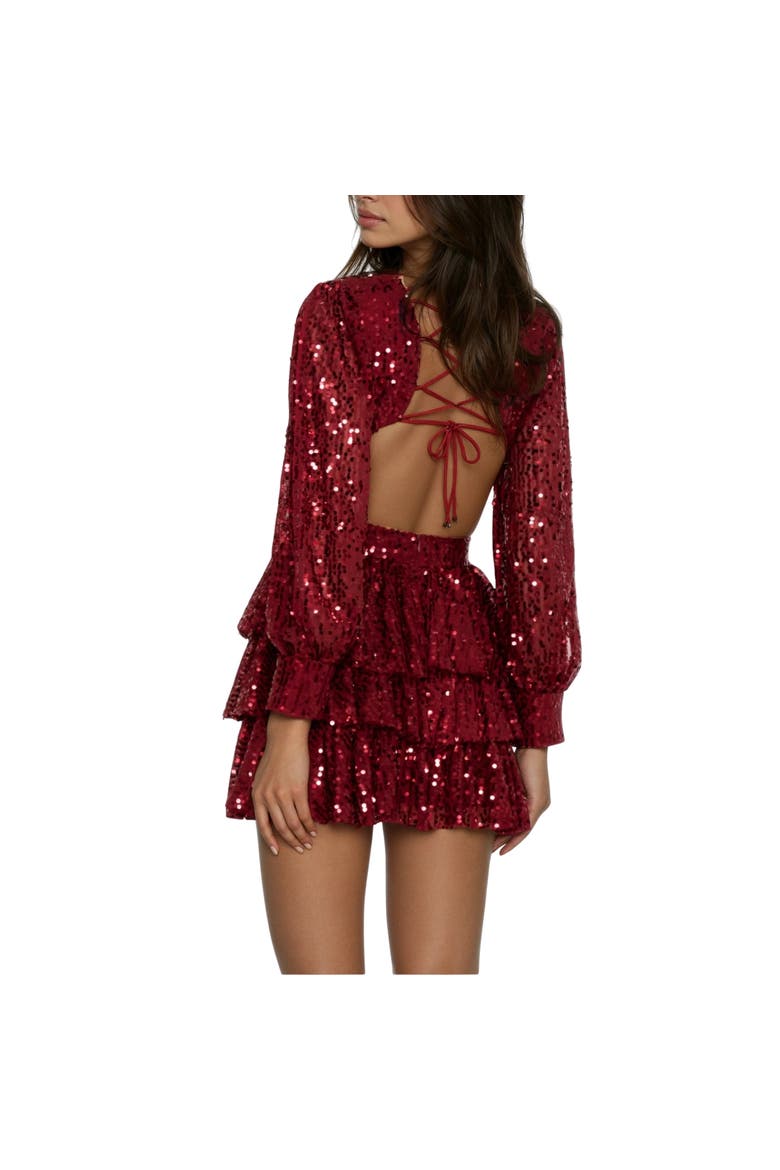 Freja Flare Dress, Alternate, color, Medium Red