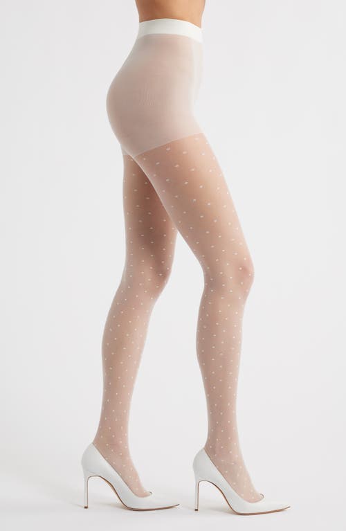 Nordstrom Polka Dots Tights In Ivory Egret