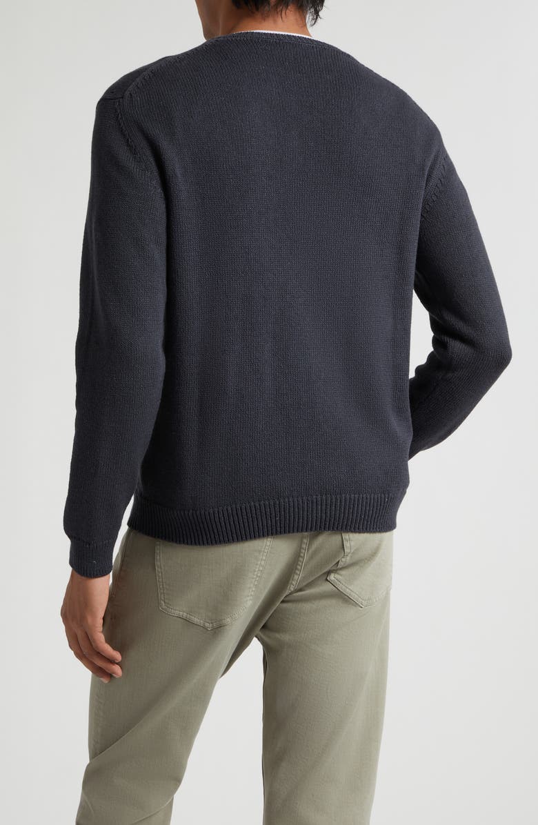 Eleventy Cotton & Silk Crewneck Sweater, Alternate, color, 22 Black