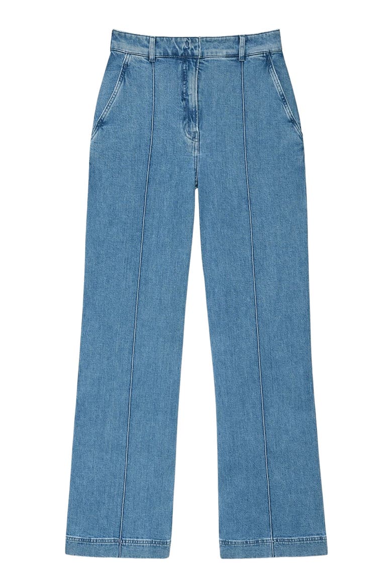 HIGH WAISTED DENIM TROUSER, Alternate, color, LIGHT BLUE WASH