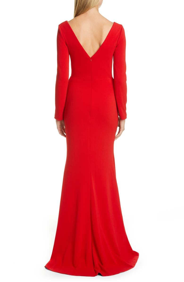 Pronovias Long Sleeve Trumpet Gown, Alternate, color,