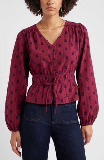 Treasure & Bond Tied Peplum Top
