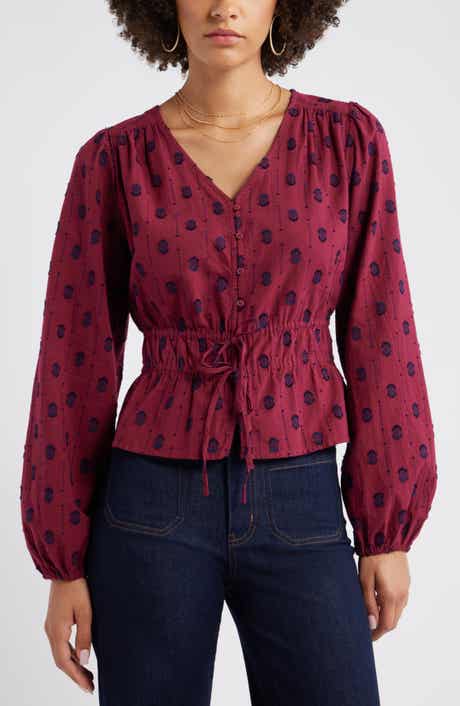 Treasure & Bond Tied Peplum Top