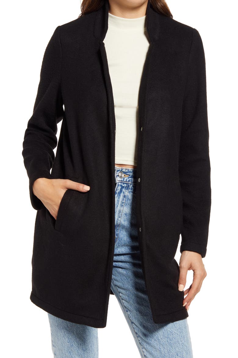 Katrine Brushed Jacket, Main, color, BLACK