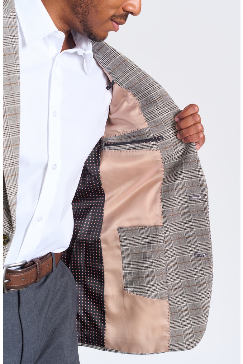 Charcoal Glen Plaid Blazer, Alternate, color, CHARCOAL/ CAMEL
