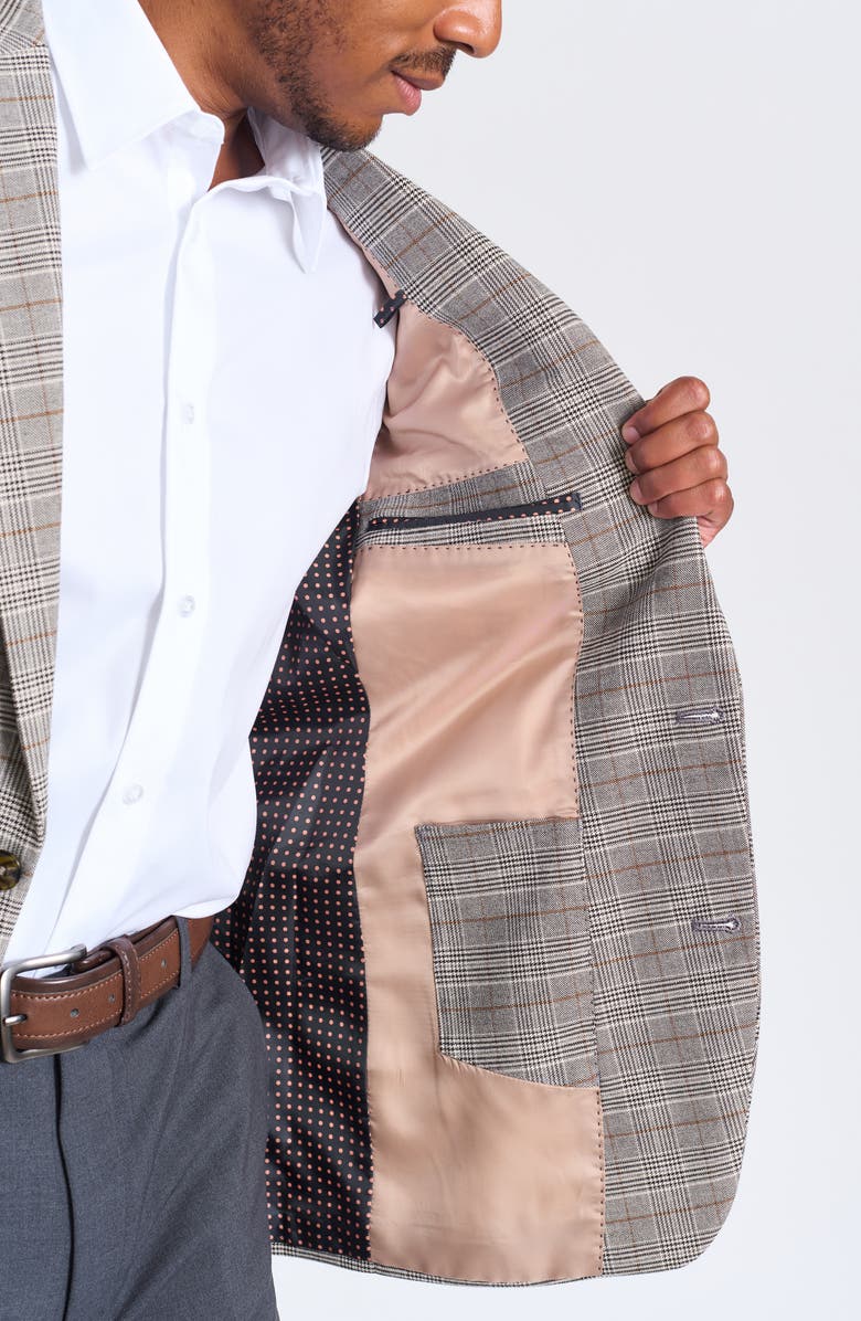 SAVILE ROW CO Charcoal Glen Plaid Blazer, Alternate, color, Charcoal/ Camel