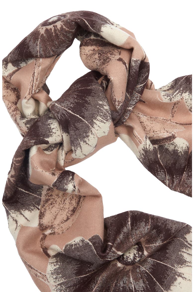 Floral Reversible Scarf, Alternate, color, BROWN
