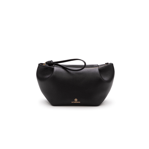 Martita Small Leather Clutch Bag With Shoulder Strap