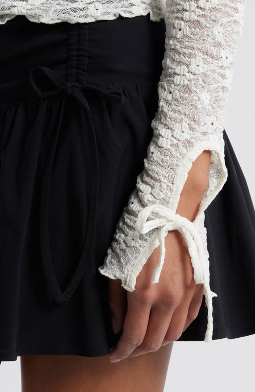Bp. Funnel Neck Lace Top In White