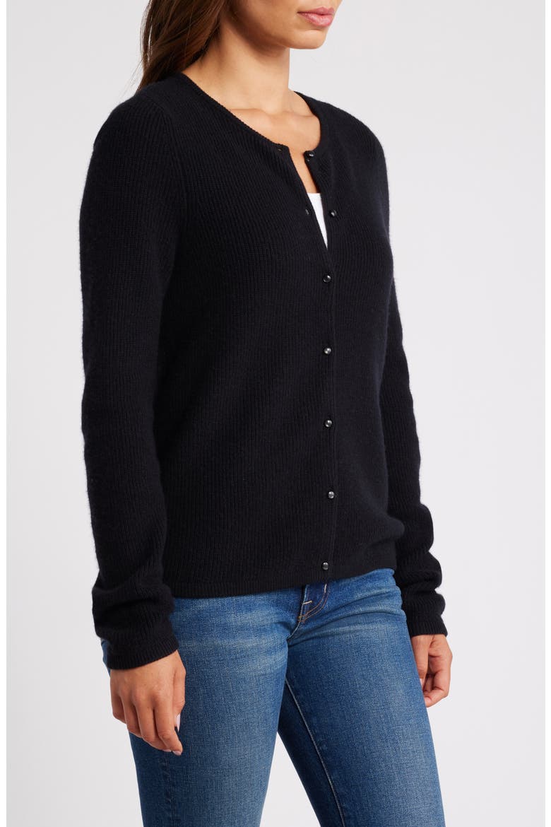 Wool & Cashmere Cardigan, Alternate, color, BLACK ROCK