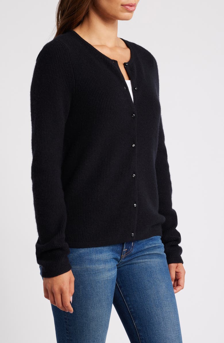 Caslon<sup>®</sup> Wool & Cashmere Cardigan, Alternate, color, Black Rock