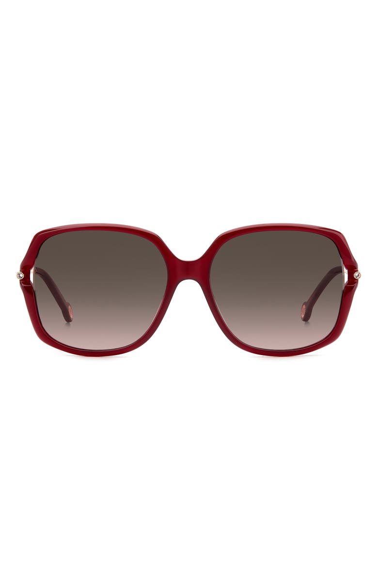Carolina Herrera 58mm Square Sunglasses, Main, color, Burgundy