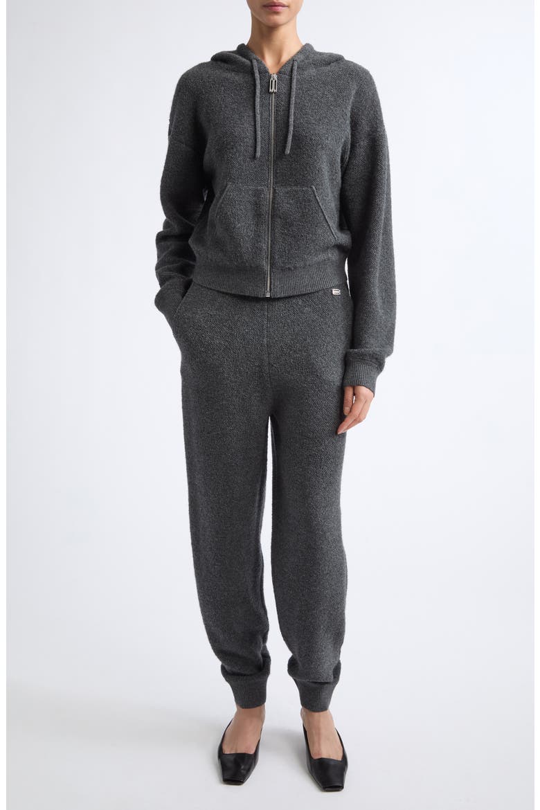 Full Zip Wool & Cashmere Hoodie, Main, color, DARK GREY MARL