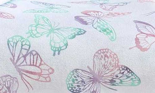 Betsey Johnson Butterfly Rainbow Sheet Set In Light Pastel Purple