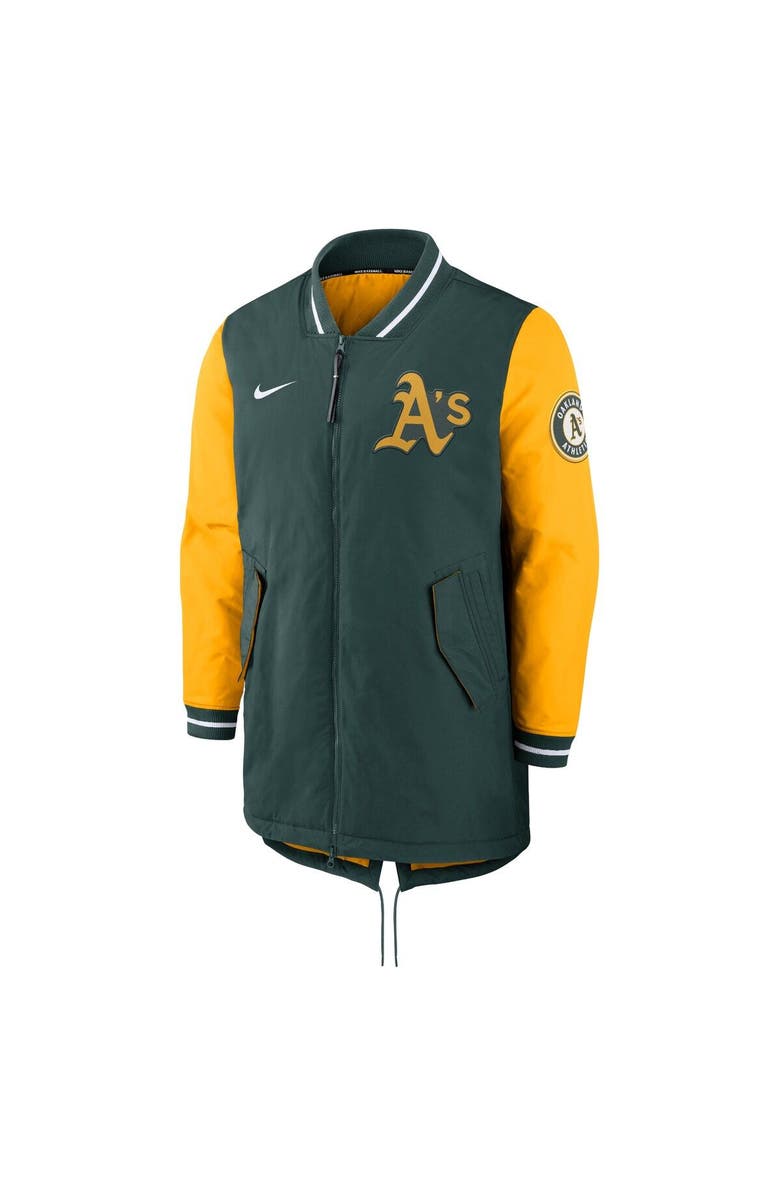 Nike Men's Nike Green Oakland Athletics Authentic Collection Dugout Performance Full-Zip Jacket, Alternate, color,