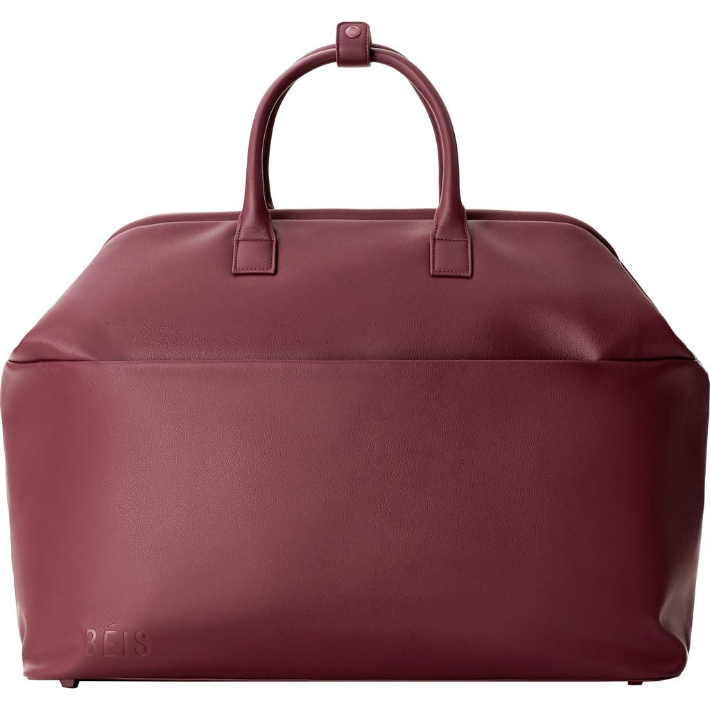 Beis The Essential Weekender Bag In Burgundy