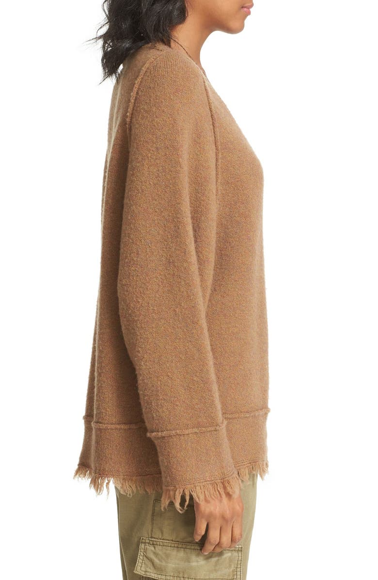 Free People Irresistible Fringe Trim Sweater, Alternate, color, Terracotta