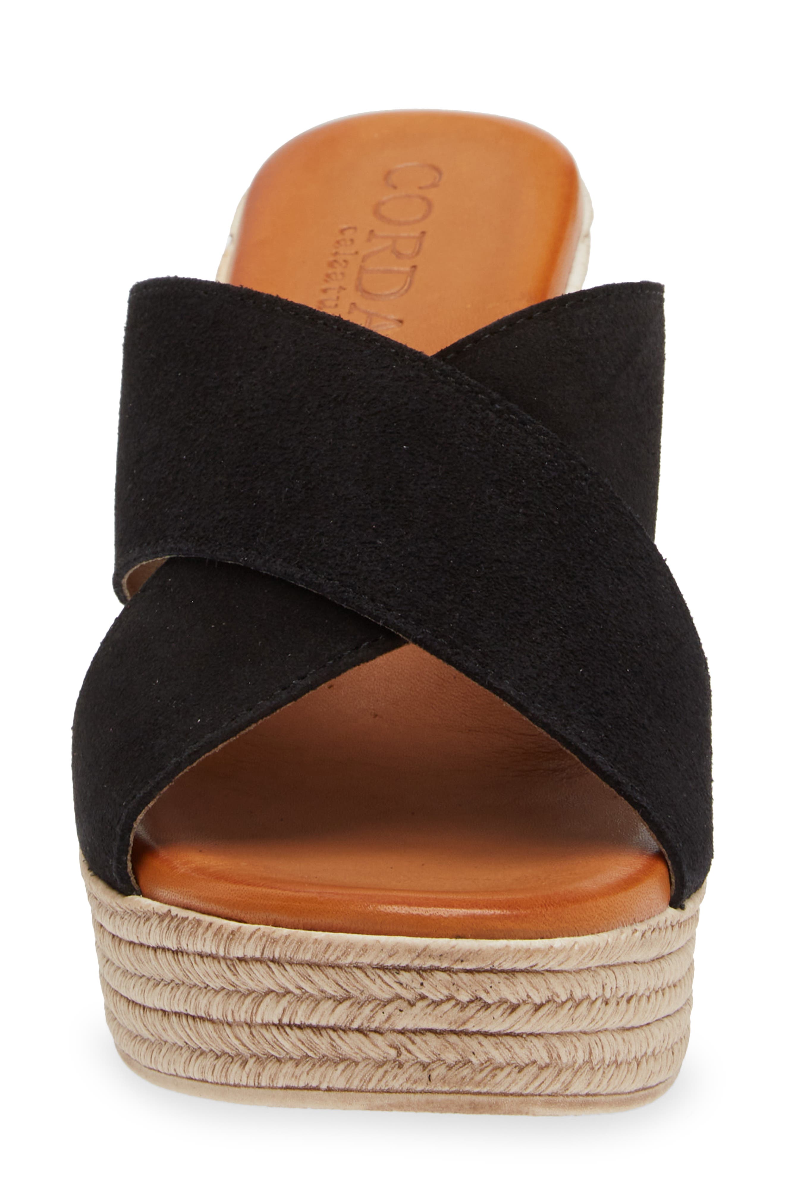 Cordani Braylin Espadrille Wedge Sandal, Alternate, color, Black Suede
