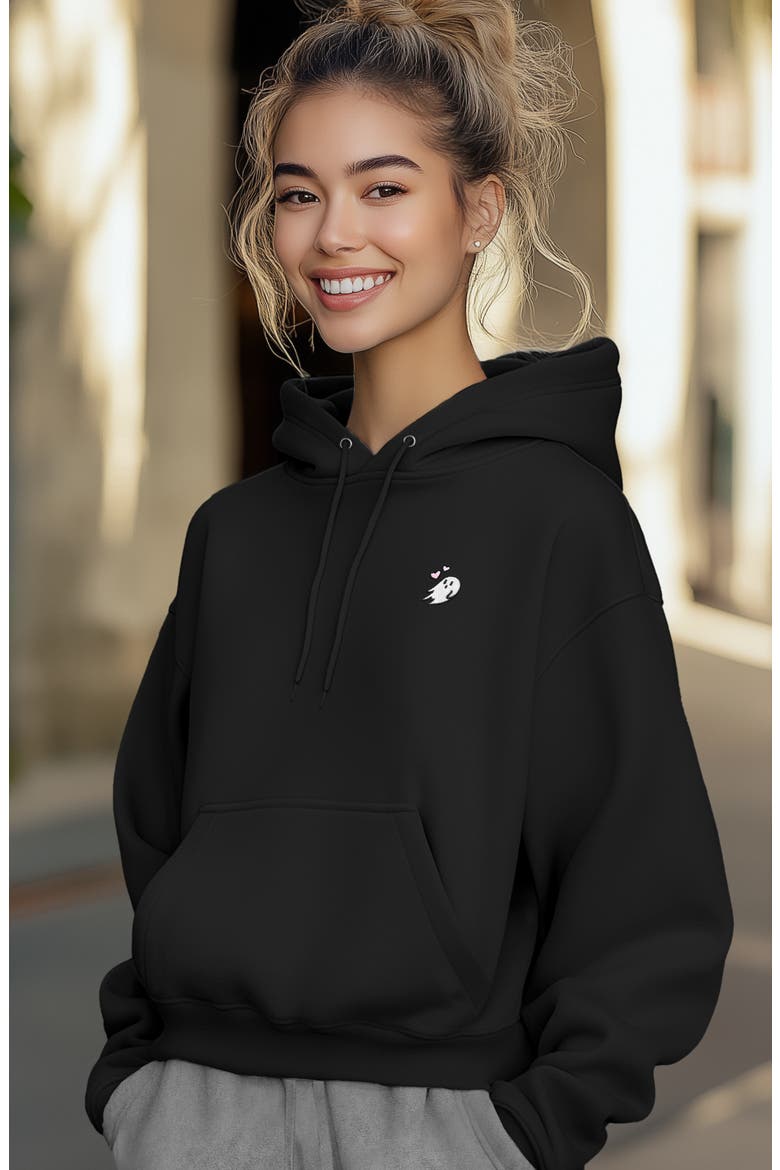 Heartly Ghost Midweight All Day Hoodie, Alternate, color, Black