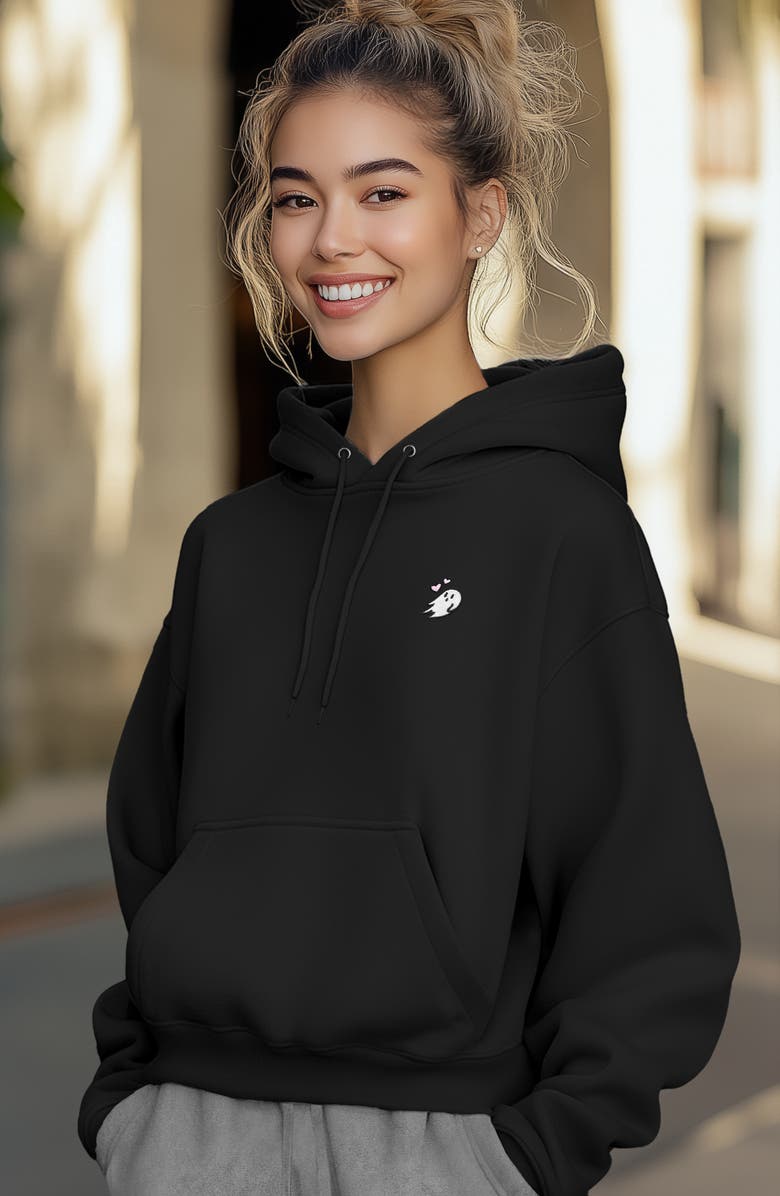Dalix Heartly Ghost Midweight All Day Hoodie, Alternate, color, Black
