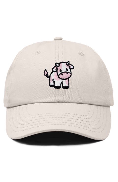 Strawberry Cow Embroidered Cap