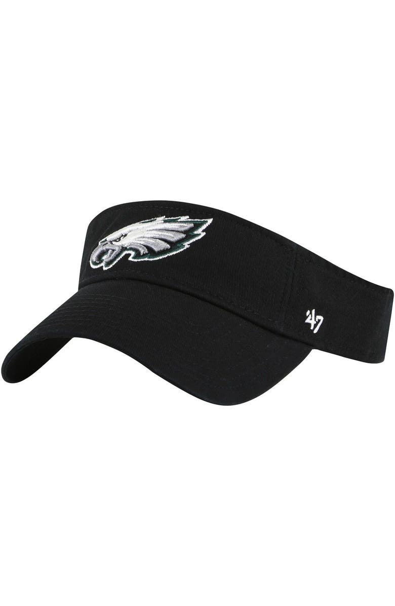 '47 Men's '47 Black Philadelphia Eagles Clean Up Visor, Main, color, 