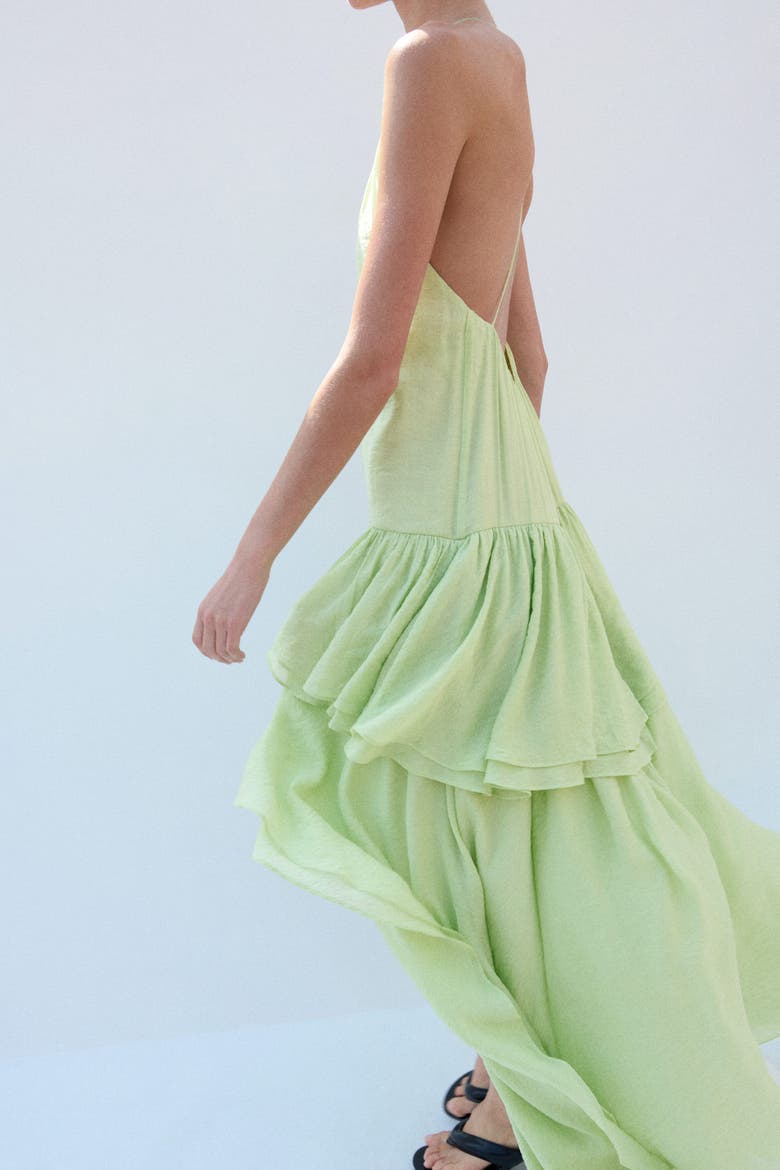 Tiered High-low Dress, Alternate, color, Light green